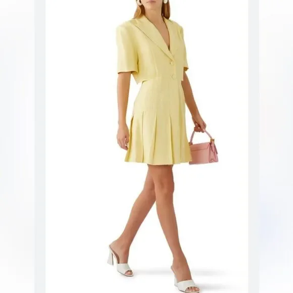 NWT Sandro Jaun Citron Mini Yellow Dress Size XS - Picture 8 of 15